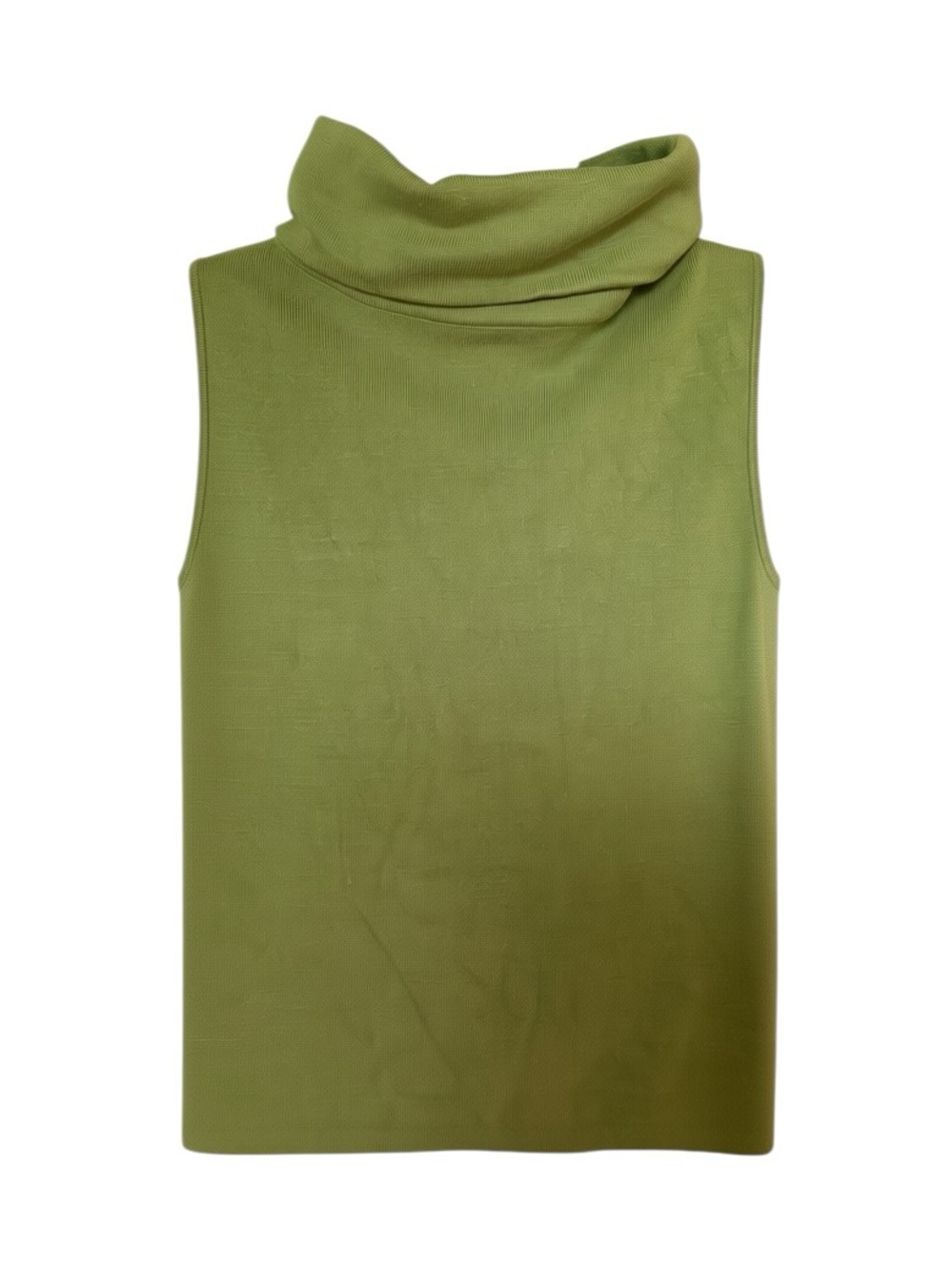 Vintage 90s Joseph A Silk Blend Sleeveless Green Turtleneck Sweater Tank Top